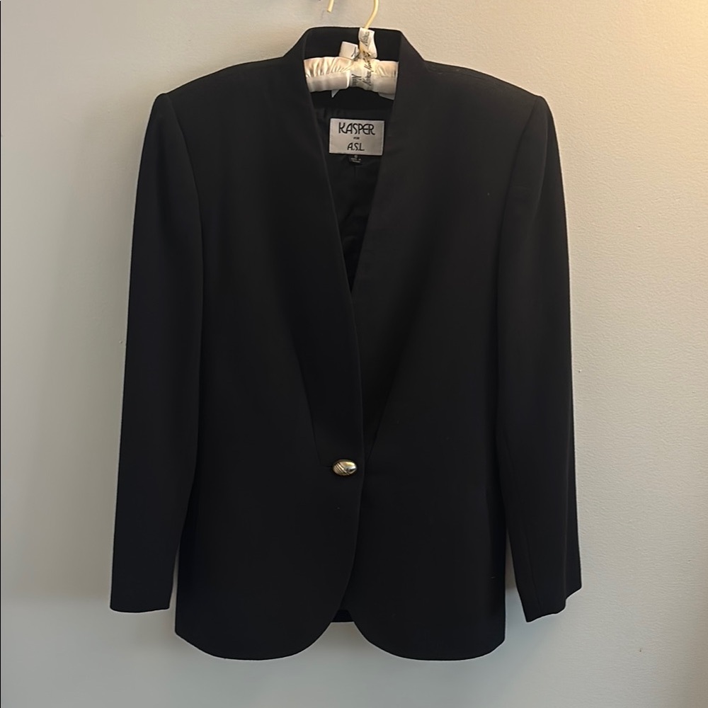 Kasper Black Blazer Tailored Suit Jacket
